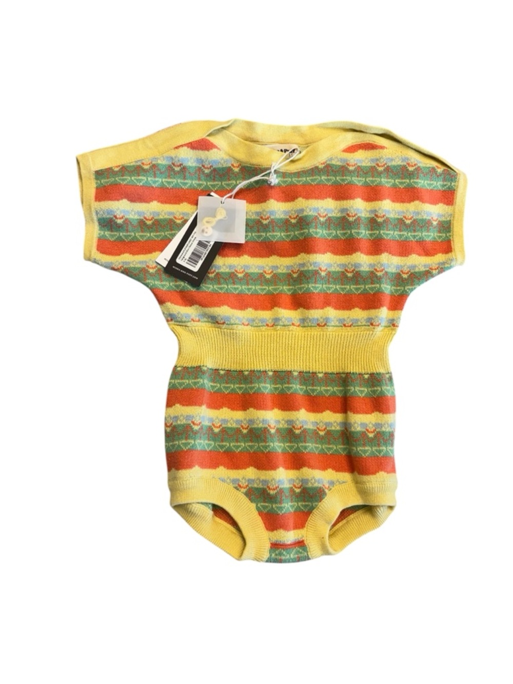 Misha And Puff Yellow Striped Knit Baby One-Piece